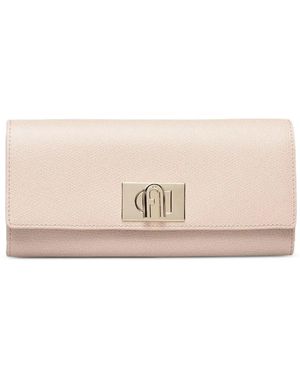 Furla Cartera Xl 1927 Continental Con Placa Del Logo - Rosa