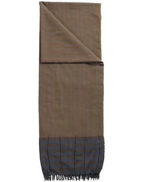 Uma Wang Striped Pleated Scarf - ブラウン