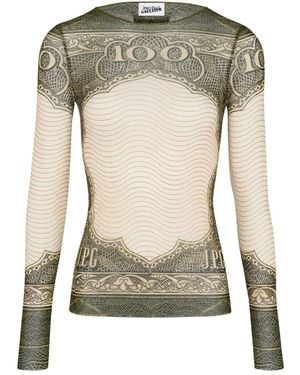 Jean Paul Gaultier Long-Sleeve Printed Top - Green
