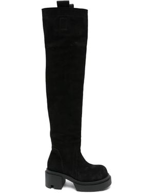 【正規品】Rick Owens ブラック フェティッシュ ロングブーツ Rick Owens Bogun ロングブーツ | ブラック | FARFETCH JP