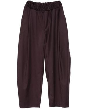 Imperial Elasticated-Waistband Wide-Leg Pants - Purple