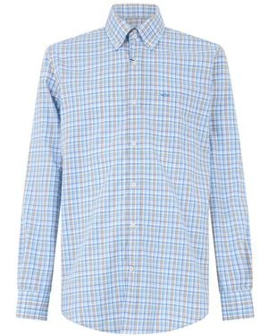 Paul & Shark Check-Pattern Button-Down Shirt - Blue