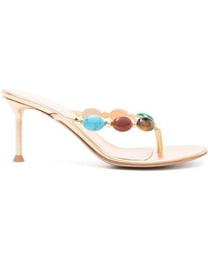 Gianvito Rossi -tone Shanti 70 Leather Sandals - Women's - Calf Leather - Pink