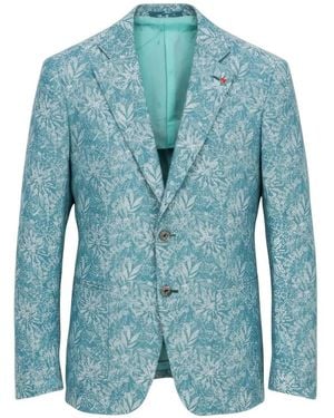 Isaia Floral-Print Blazer - Blue