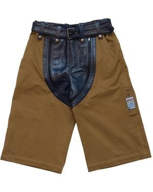 Martine Rose Colour-Block Panelled Shorts - Blue