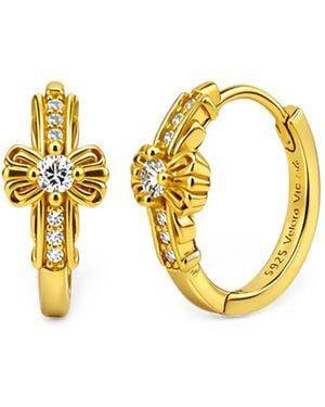Velora Vie Celestine Cross-Motif Earrings - Metallic
