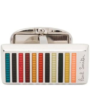 Paul Smith Signature Stripe Cufflinks - Red