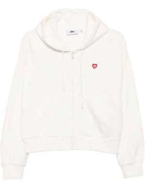 Chocoolate Logo-Appliqué Cotton Hoodie - White