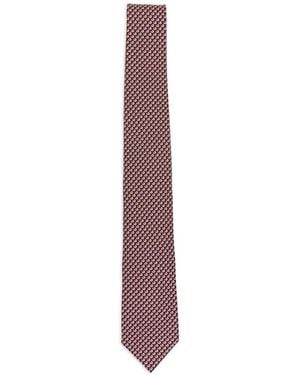 Ferragamo Patterned Silk Tie - Purple