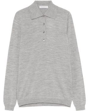 GOES BOTANICAL Merino Wool Polo Top - Grey