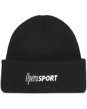 OperaSPORT Andrè Embroidered-Logo Beanie - Black