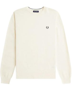 Fred Perry Laurel Wreath Knit Jumper - White
