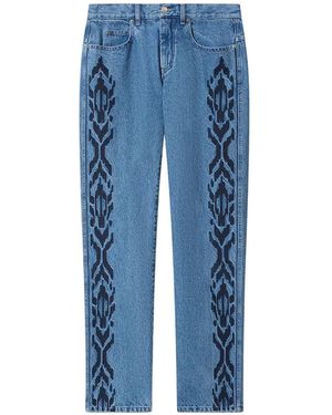 Isabel Marant Vaqueros Lewys Bordados - Azul