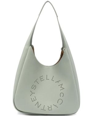 Stella McCartney Large Logo Perforated Shoulder Bag - Grey