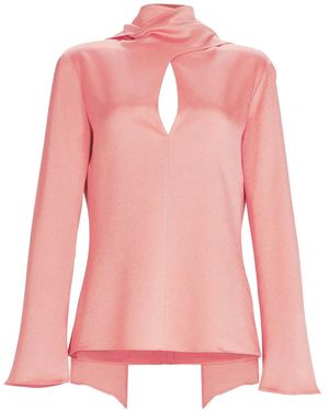 Silvia Tcherassi Gaby Keyhole-Neck Blouse - Pink