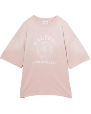 Halfboy Camiseta Con Efecto Envejecido Y Estampado Gráfico - Rosa
