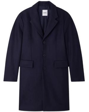 Sandro Flap-Pocket Long-Sleeve Coat - Blue