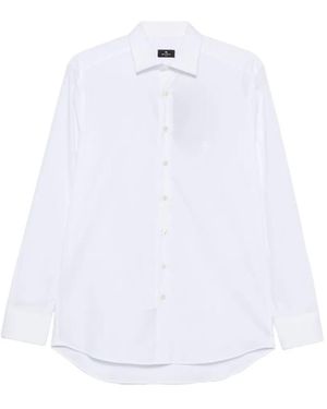 Etro Camisa Con Logo Bordado - Blanco