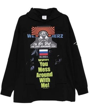 Vetements パッチワーク パーカー - ブラック