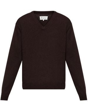 Maison Margiela Vネック カシミアセーター - パープル