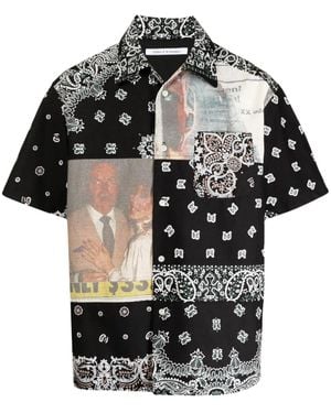 Children of the discordance Bandana-Print Cotton Shirt - Black