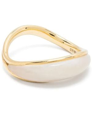 Fernando Jorge 18Kt Stream Wave Mother-Of-Pearl Ring - White