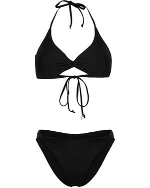 Fisico Drapierter Bikini - Schwarz