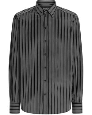 Dolce & Gabbana Striped Long-Sleeve Shirt - Gray