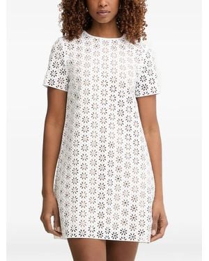 MICHAEL Michael Kors Robe En Néoprène Coupée Au Laser À Fleurs Et Ornements Effet Miroir - Blanc