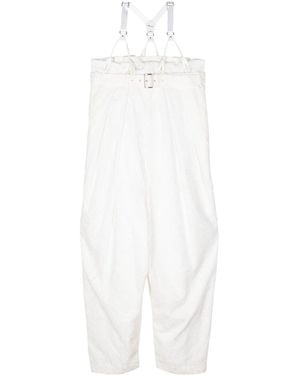 Noir Kei Ninomiya Broderie-Anglaise Cotton Dungarees - White