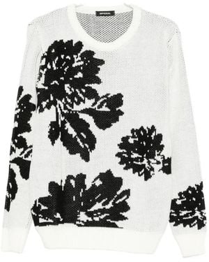 Imperial Floral-motif crew-neck sweater - Schwarz
