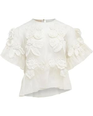 Ulla Johnson Aliya Floral-Appliqué Blouse - White