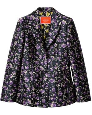 La DoubleJ Jacquard Floral Blazer - Black