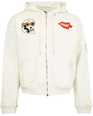 Cout de la Liberte Graphic-Print Zip-Up Hoodie - White