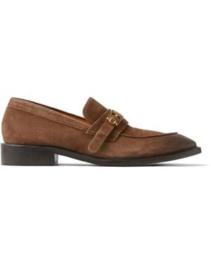 Versace Primo Suede Loafers - Brown