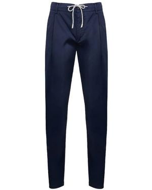 Eleventy Drawstring-Fastening Trousers - Blue