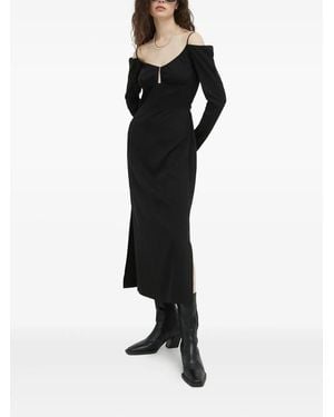 Samsøe & Samsøe Off-Shoulder Midi Dress - Black