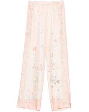 forte_forte Floral Print Pants - Pink