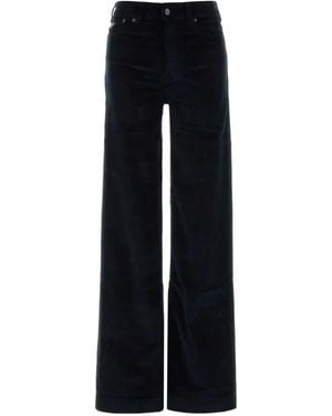 Lois Stretch-Corduroy Wide-Leg Jeans - Black