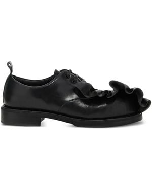 Comme des Garçons Ruffle-Detail Lace-Up Shoes - Black