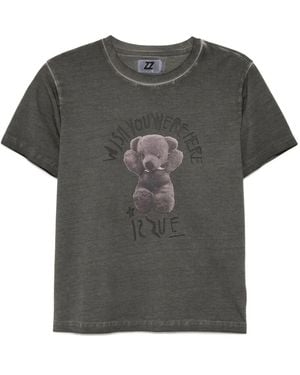 Izzue T-Shirt mit grafischem Print - Grau