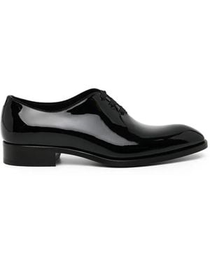Tom Ford Patent Leather Vincent Evening Wholecut Lace Up Shoes - Black