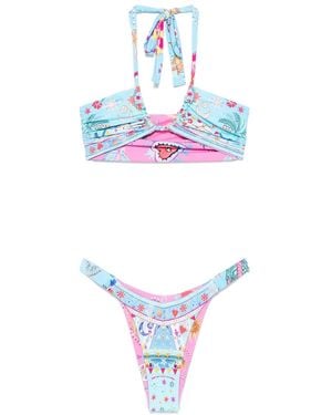 CAMILLA Reversible Printed Bikini - White