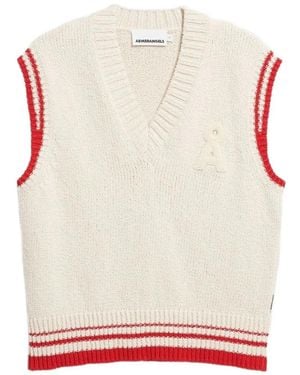ARMEDANGELS Spencer Met Logopatch En Gestreepte Afwerking - Wit