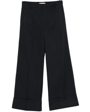 FRAME Cuffed Palazzo Trousers - Black