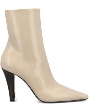 Saint Laurent Knöchelhohe Lederstiefel - Natur
