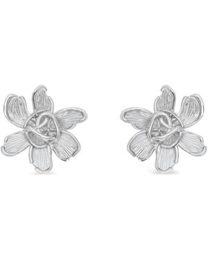 Oscar de la Renta Flower-Shaped Earrings - Metallic