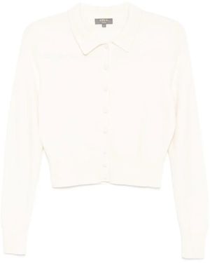 N.Peal Cashmere Cardigan Thea Collared - Bianco