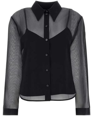 Gucci Sheer Silk-Chiffon Shirt - Black