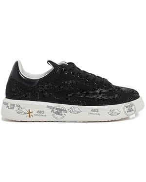Premiata Belle Crystal-Embellished Sneakers - Black